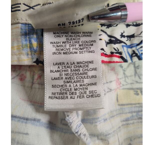 Exofficio Italy All Over Print Map Drawing Travel Italian Capri Pants Size 10 - Picture 10 of 11